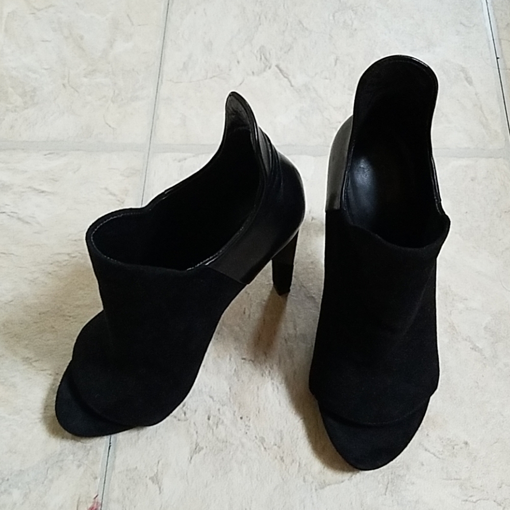 Alexander Wang Black Leather/Suede Open Toe Heels